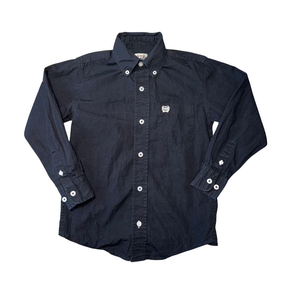 Kids Cinch‎ Black Long Sleeve Button Down Shirt Size 4-5